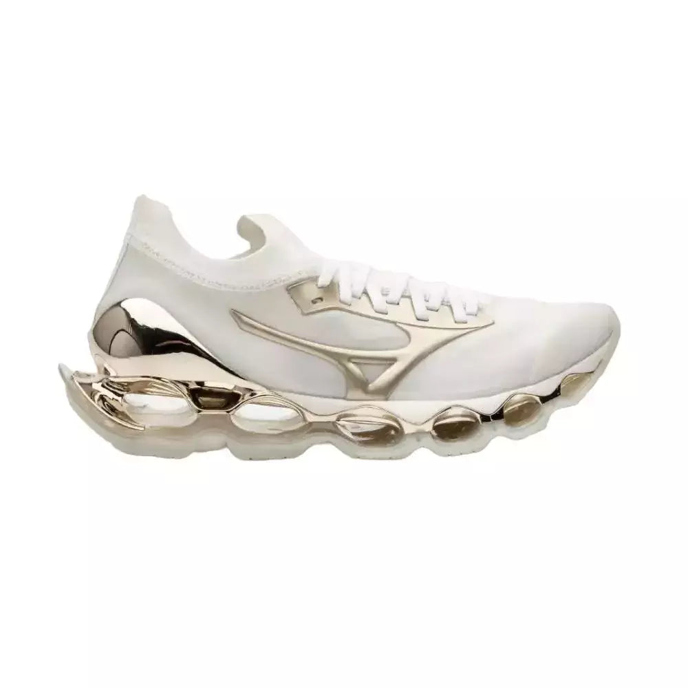 MIZUNO WAVE PROPHECY SORAYAMA " Branco/Dourado "